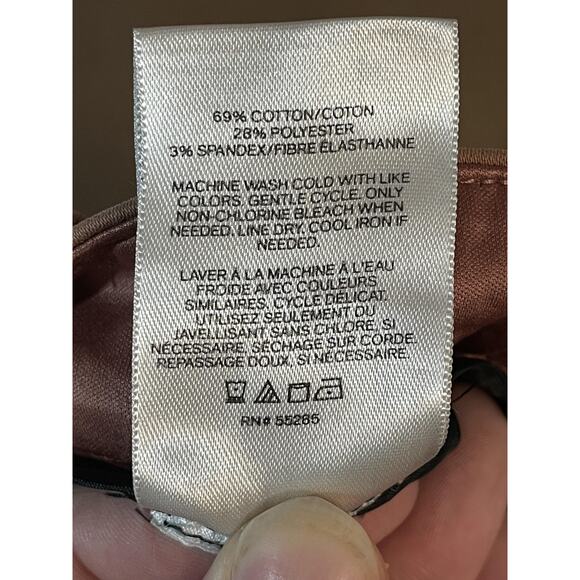 Express Pants Womens 8R Brown Straight Mid Rise Stretch Chino Dress Work Ankle - Picture 11 of 11